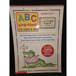 Vintage‎ Scholastic ABC Sing-Along Flip Chart And Tape Lessons & Activities 2000